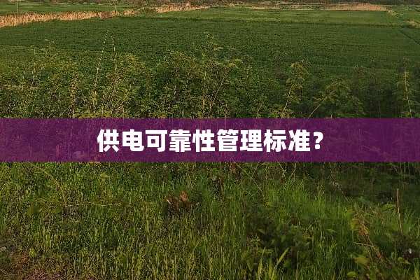 供电可靠性管理标准？