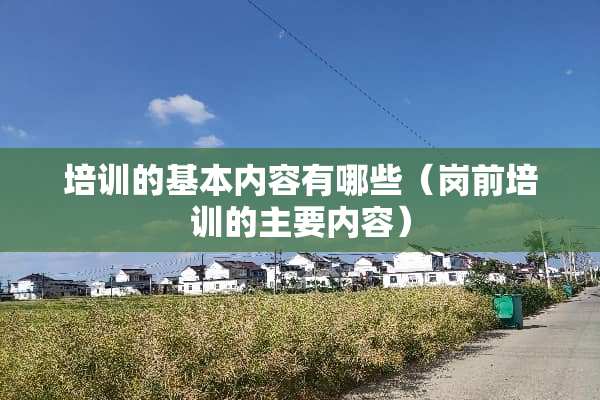 培训的基本内容有哪些（岗前培训的主要内容）
