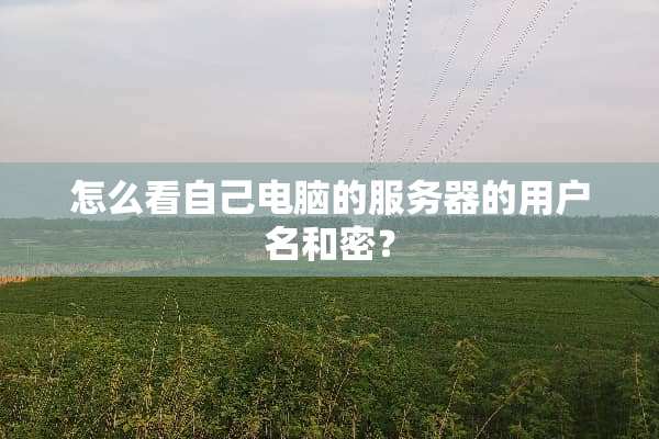怎么看自己电脑的服务器的用户名和密？