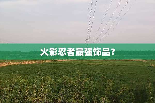 火影忍者最强饰品？