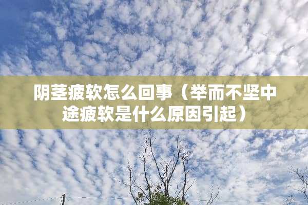 *茎疲软怎么回事（举而不坚中途疲软是什么原因引起）