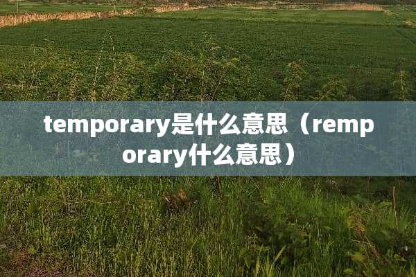 temporary是什么意思（remporary什么意思）
