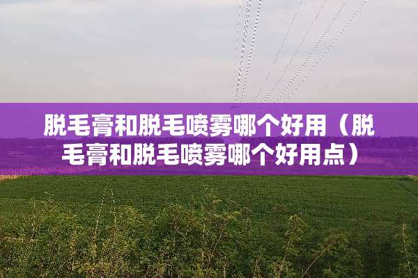 脱毛膏和脱毛喷雾哪个好用（脱毛膏和脱毛喷雾哪个好用点）