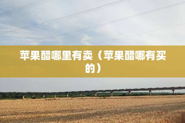 苹果醋哪里有卖（苹果醋哪有买的）