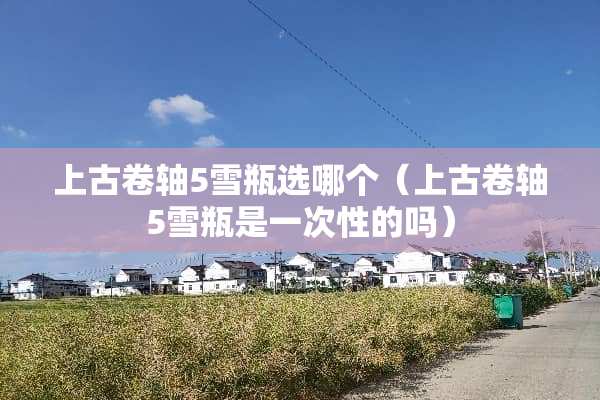 上古卷轴5雪瓶选哪个（上古卷轴5雪瓶是一次性的吗）