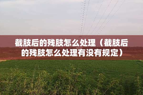 截肢后的残肢怎么处理（截肢后的残肢怎么处理有没有规定）