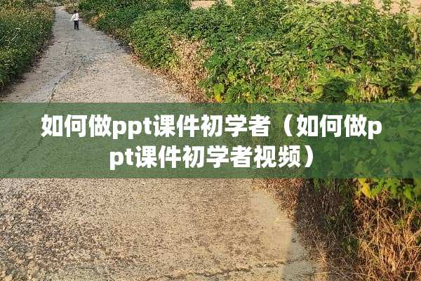 如何做ppt课件初学者（如何做ppt课件初学者视频）