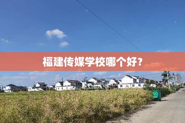 福建传媒学校哪个好？