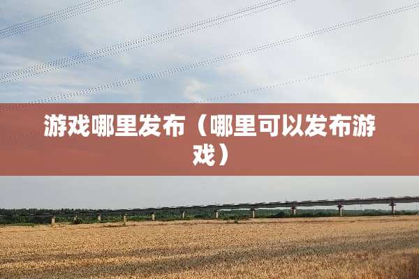 游戏哪里发布（哪里可以发布游戏）