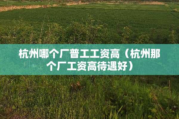 杭州哪个厂普工工资高（杭州那个厂工资高待遇好）