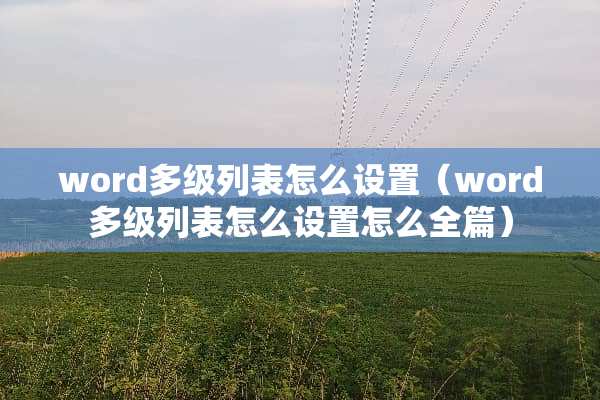 word多级列表怎么设置（word多级列表怎么设置怎么全篇）
