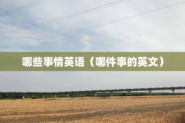 哪些事情英语（哪件事的英文）