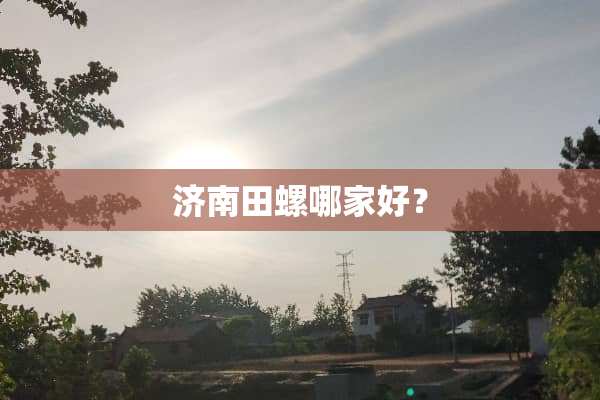 济南田螺哪家好？