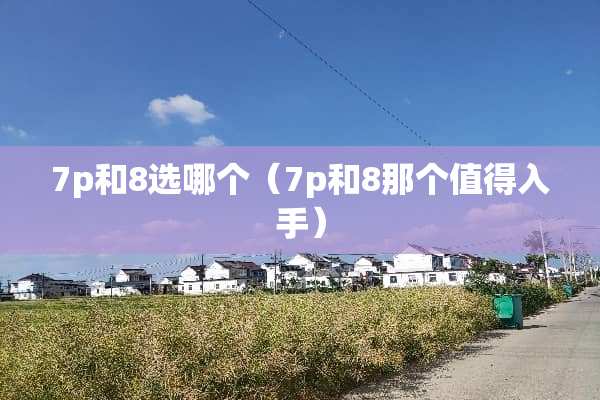 7p和8选哪个（7p和8那个值得入手）