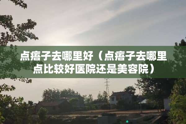 点痦子去哪里好（点痦子去哪里点比较好医院还是美容院）