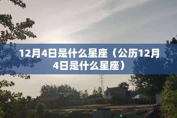 12月4日是什么星座（公历12月4日是什么星座）