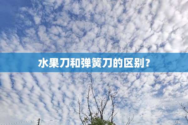 水果刀和***的区别？