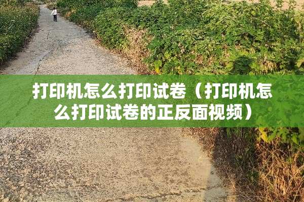 打印机怎么打印试卷（打印机怎么打印试卷的正反面视频）