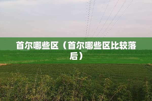 首尔哪些区（首尔哪些区比较落后）