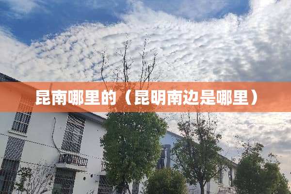 昆南哪里的（昆明南边是哪里）