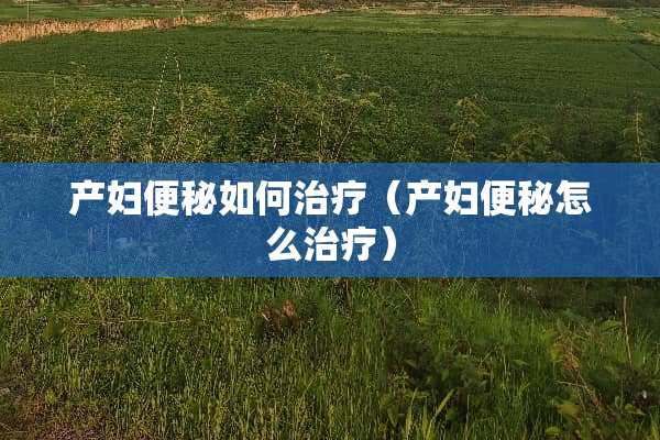 产妇便秘如何治疗（产妇便秘怎么治疗）