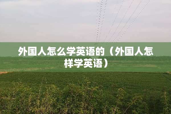 外国人怎么学英语的（外国人怎样学英语）