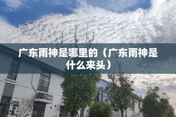 广东雨神是哪里的（广东雨神是什么来头）