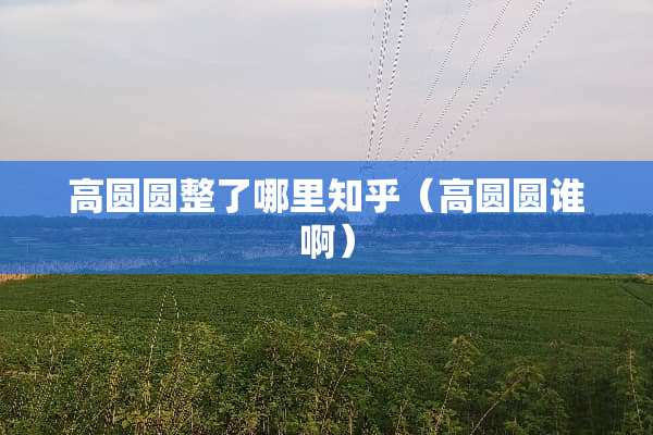 高圆圆整了哪里知乎（高圆圆谁啊）