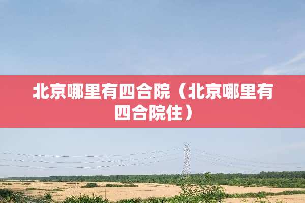 北京哪里有四合院（北京哪里有四合院住）