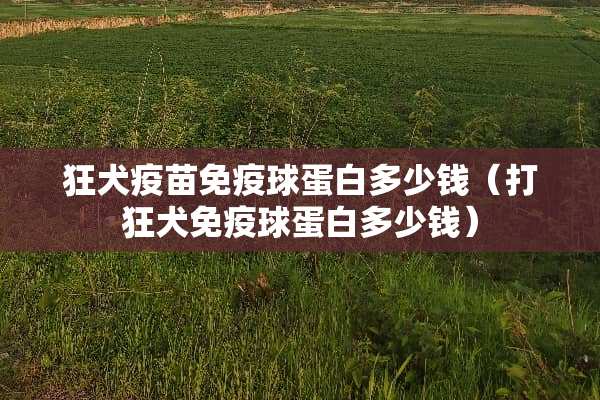 狂犬**免疫球蛋白多少钱（打狂犬免疫球蛋白多少钱）
