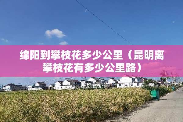 绵阳到攀枝花多少公里（昆明离攀枝花有多少公里路）