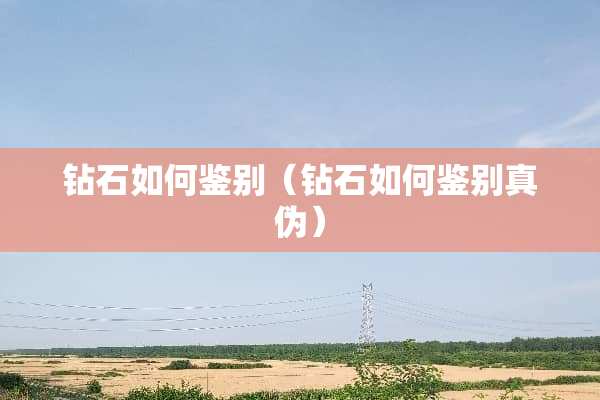 钻石如何鉴别（钻石如何鉴别真伪）