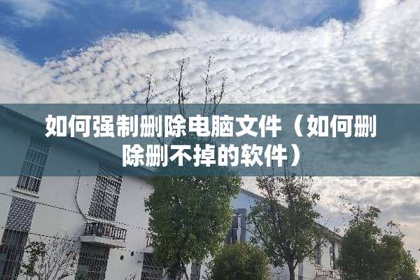 如何强制删除电脑文件（如何删除删不掉的软件）