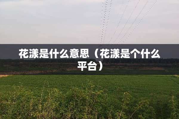 花漾是什么意思（花漾是个什么平台）