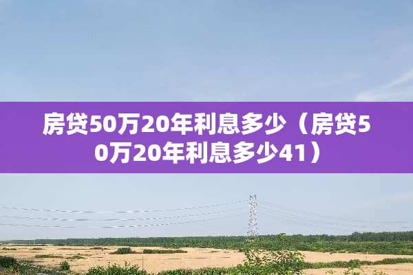 房贷50万20年利息多少（房贷50万20年利息多少41）