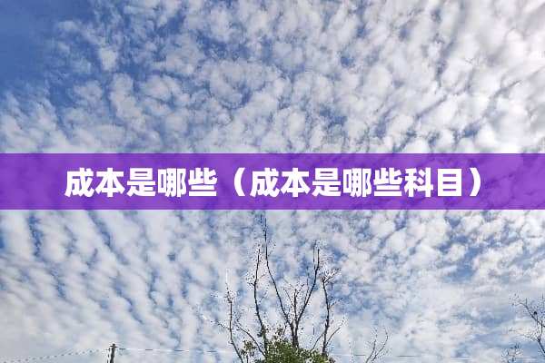 成本是哪些（成本是哪些科目）