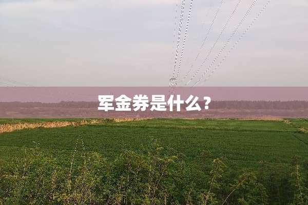 军金券是什么？