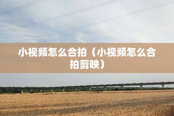 小视频怎么合拍（小视频怎么合拍剪映）
