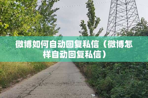 微博如何自动回复私信（微博怎样自动回复私信）