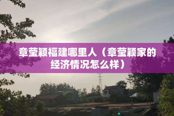 章莹颖福建哪里人（章莹颖家的经济情况怎么样）