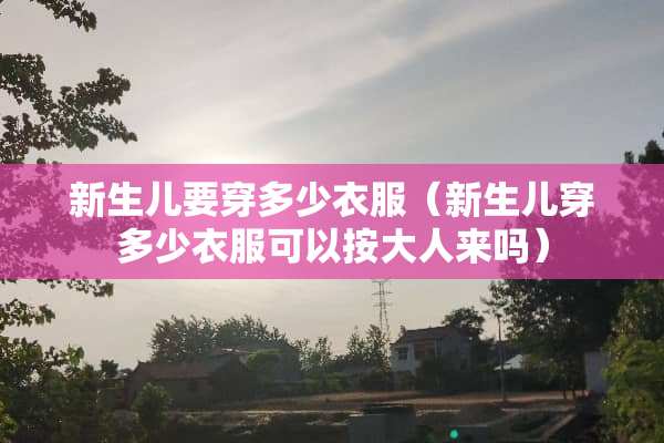 新生儿要穿多少衣服（新生儿穿多少衣服可以按大人来吗）