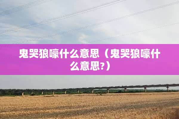 鬼哭狼嚎什么意思（鬼哭狼嚎什么意思?）