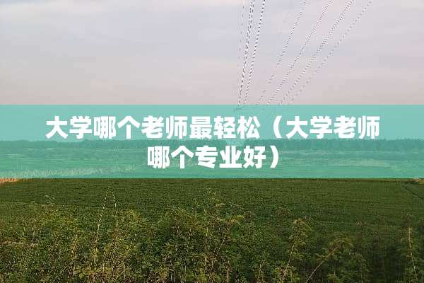 大学哪个老师最轻松（大学老师哪个专业好）