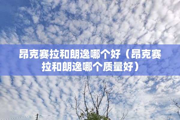 昂克赛拉和朗逸哪个好（昂克赛拉和朗逸哪个质量好）