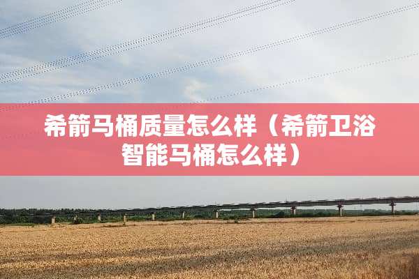希箭马桶质量怎么样（希箭卫浴智能马桶怎么样）