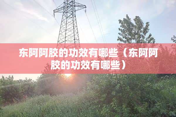 东阿阿胶的功效有哪些（东阿阿胶的功效有哪些）