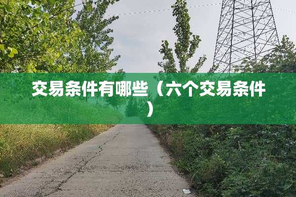 交易条件有哪些（六个交易条件）