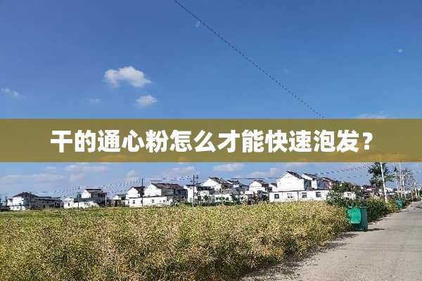 干的通心粉怎么才能快速泡发？