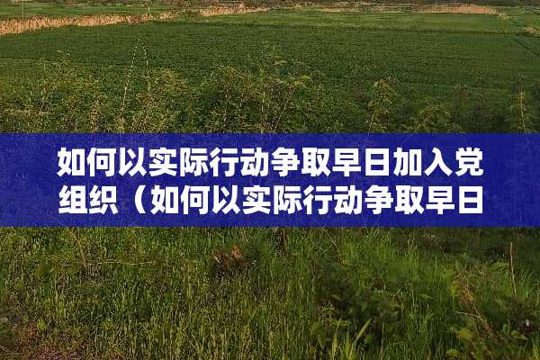 如何以实际行动争取早日加入*组织（如何以实际行动争取早日加入*组织300字）