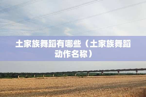 土家族舞蹈有哪些（土家族舞蹈动作名称）
